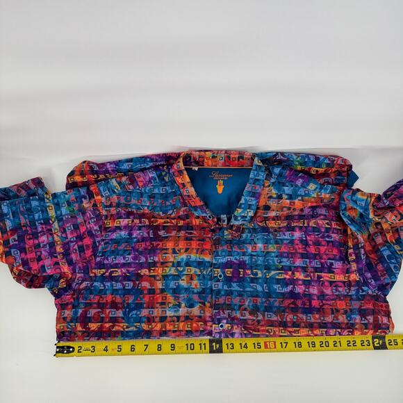 Luchiano Visconti Colorful Button Down Shirt Mens XL Art to Wear Kaleidoscope - Picture 8 of 10